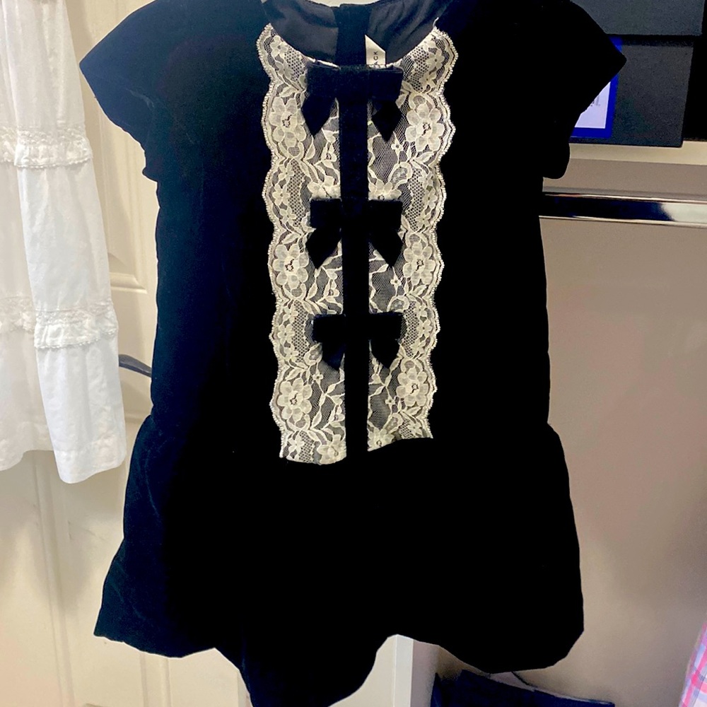Black Velvet Dropwaist Dress